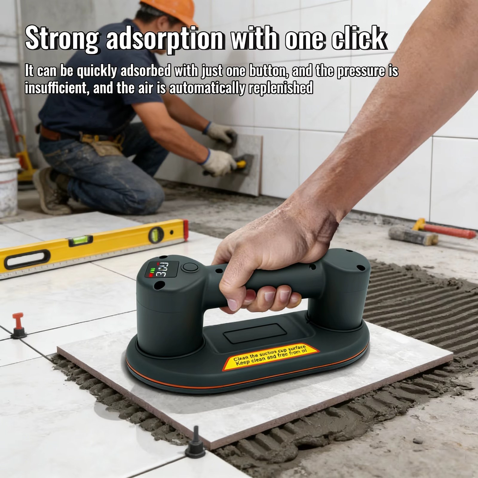 Electric Vacuum Suction Cup Lifter, 300 kg, USB Rechargeable, Handheld electric vacuum lifter, 300 kg by OEM (China direct)