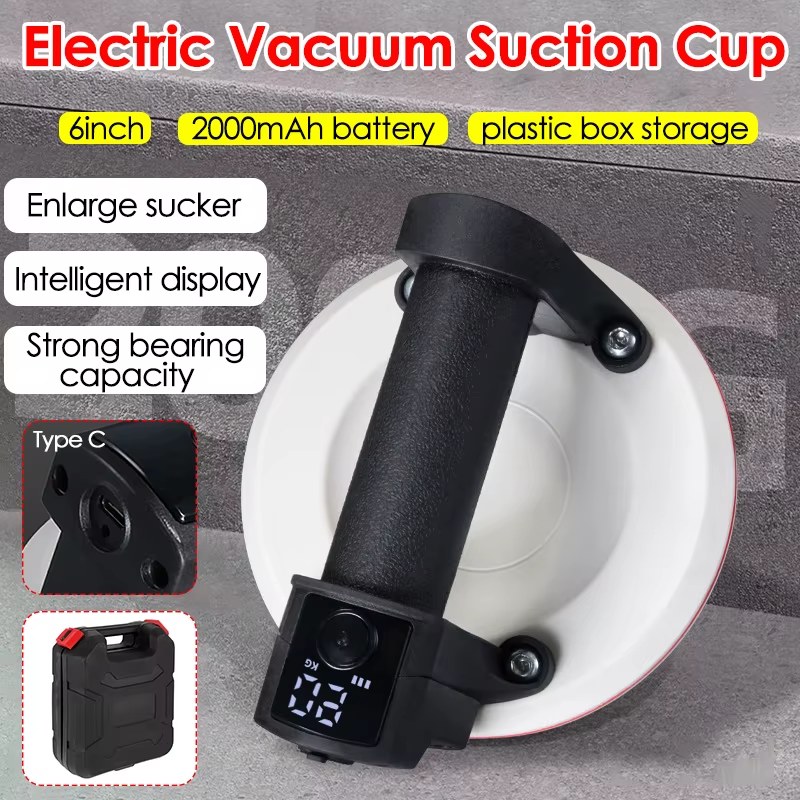 Mini 6inch Electric Vacuum Suction Cup Lifter, 90 kg, Mini electric vacuum lifter, round cup, 6 in (152 mm), 90 kg by OEM (China direct)