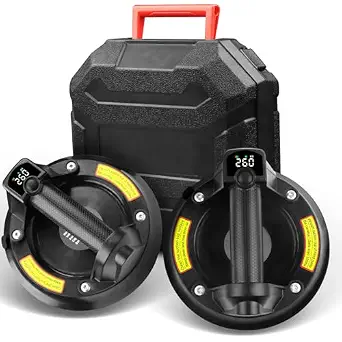 8 inch Electric Vacuum Glass Lifter Gripster, 260 kg, 4000mAh Battery, Handheld electric vacuum lifter, round cup, 8 in (203 mm), 260 kg by White-label OEM