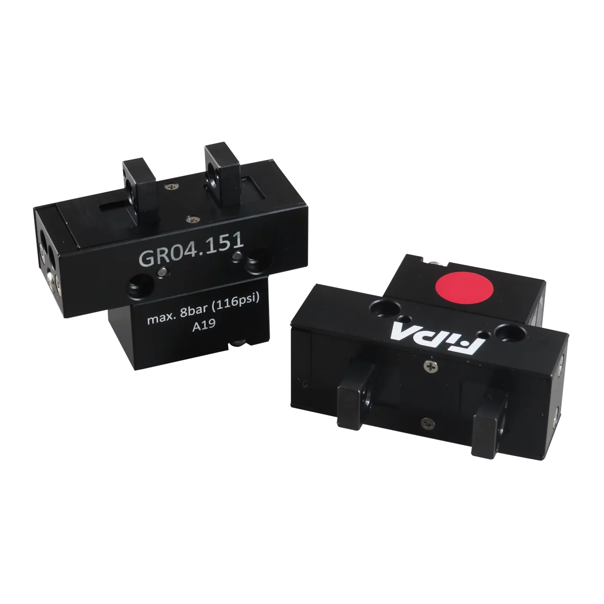 2-finger parallel gripper, piston-Ø 16 mm, total stroke 4 mm, double-acting, 2 finger parallel grippers compact by FIPA