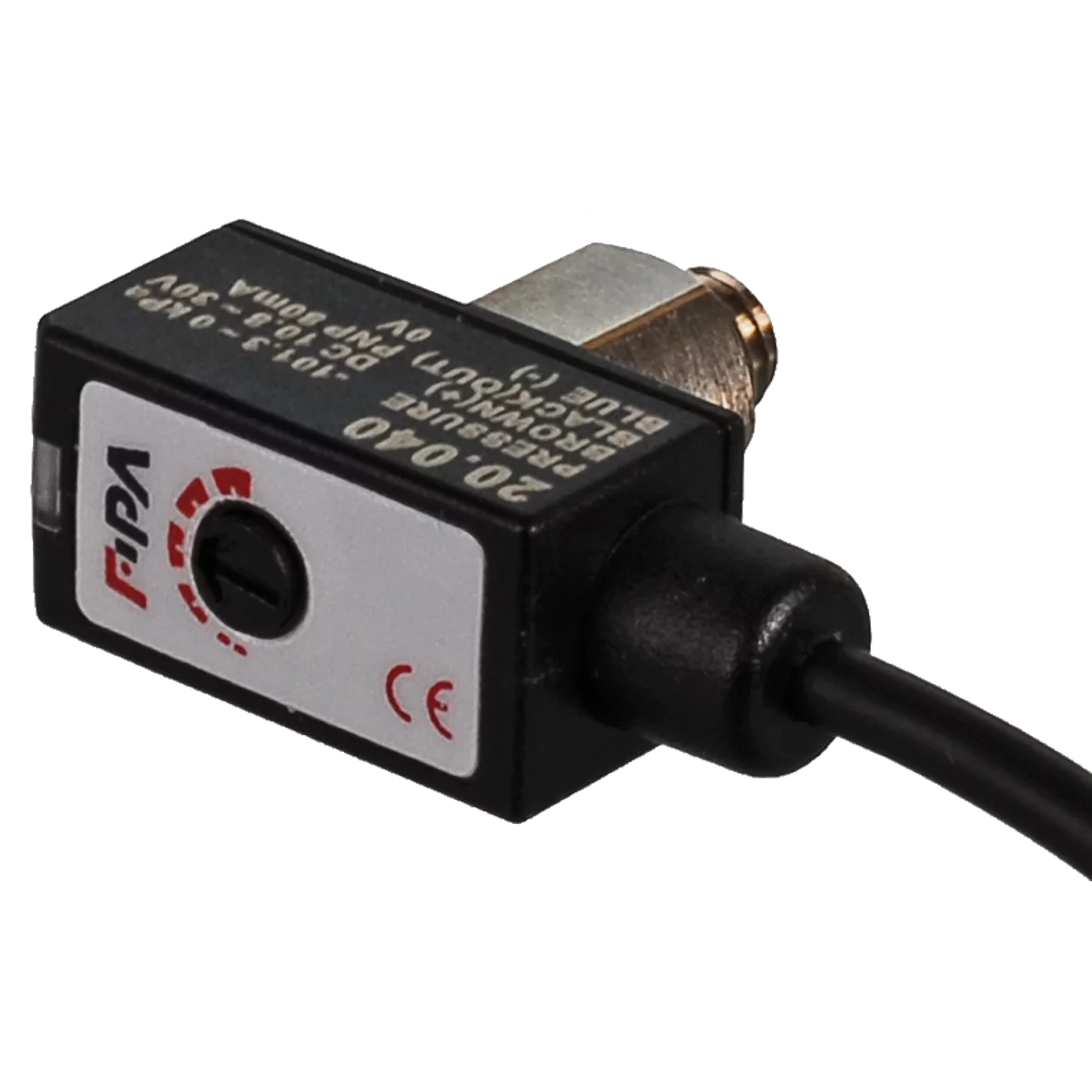 Digital mini vacuum switch, PNP function, measurement range: 0 to -1 bar, mini vacuum switch electronic with digital output by FIPA