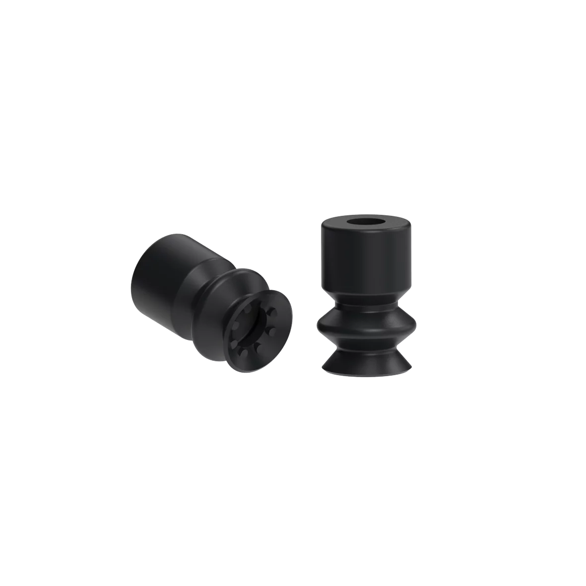 Bellows vacuum cup diam. 6 mm (1.5 bellows) silicone black, antistatic, bellows vacuum cup sbf a flexible lip 6 mm 1 5 bellows by FIPA