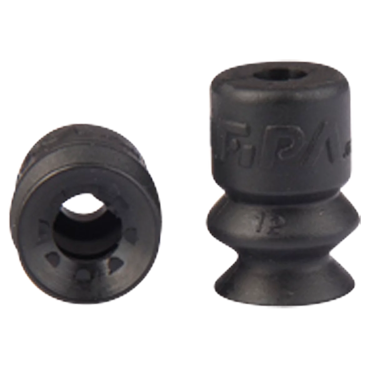 Bellows vacuum cup Ø 10 mm (1.5 bellows) silicone antistatic black, bellows vacuum cup sbf a flexible lip 10 mm 1 5 bellows by FIPA