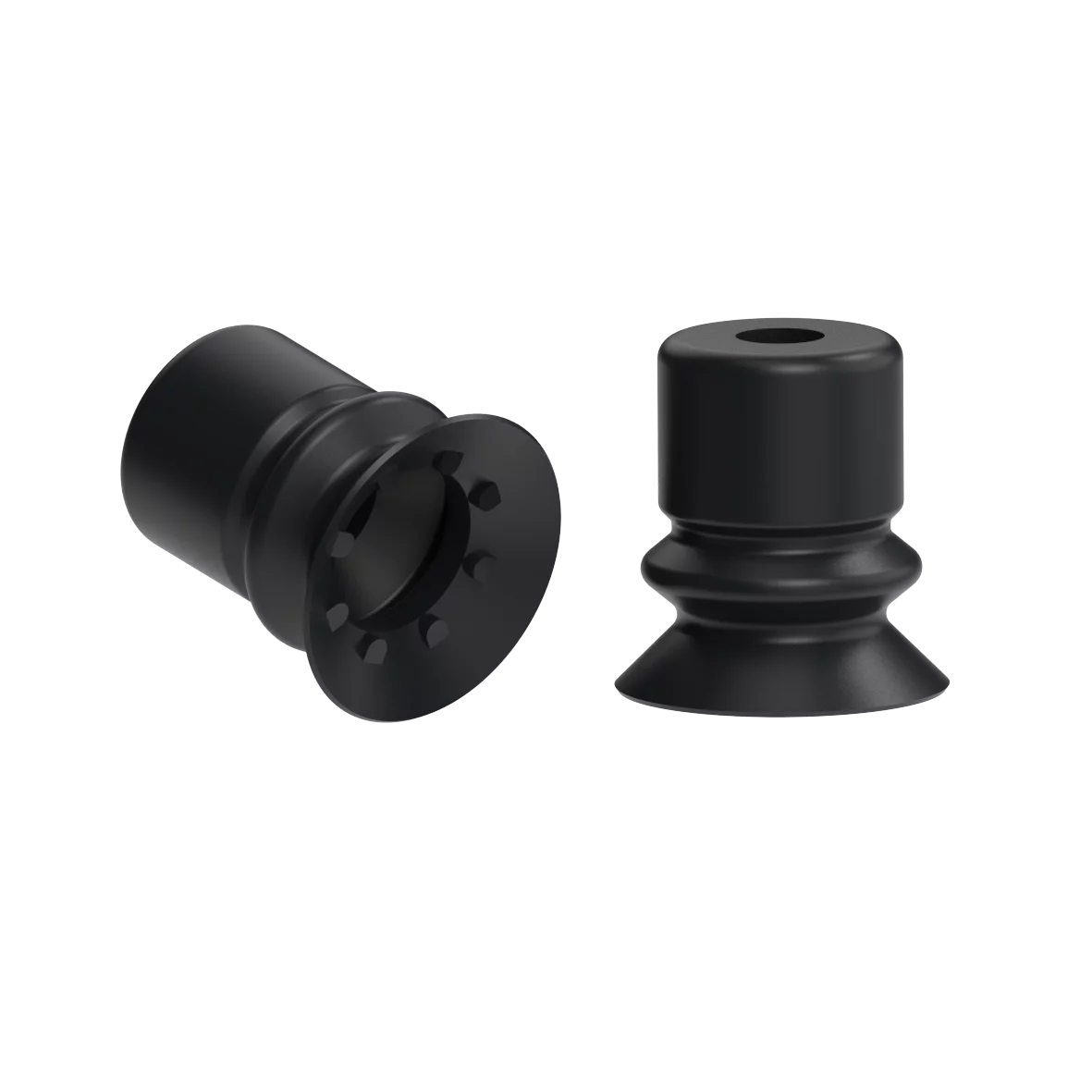 Bellows vacuum cup diam. 15 mm (1.5 bellows) silicone black, antistatic, bellows vacuum cup sbf a flexible lip 15 mm 1 5 bellows by FIPA